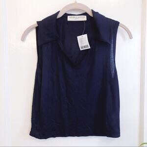 Urban Outfitters Navy Collar Tank Top